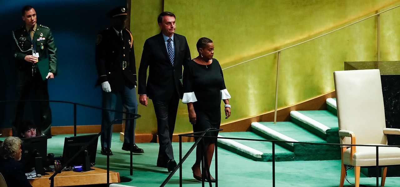 (Nova York - EUA, 24/09/2018) Presidente da República, Jair Bolsonaro, discursa durante a abertura do Debate Geral da 74ª Sessão da Assembleia Geral das Nações Unidas (AGNU). rFoto: Alan Santos/PR