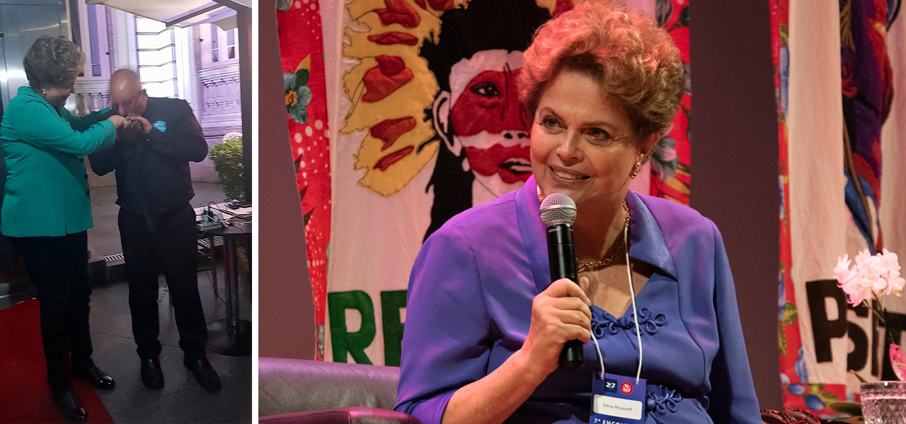 Ex-presidente Dilma Rousseff durante encontro do 247 em Niterói