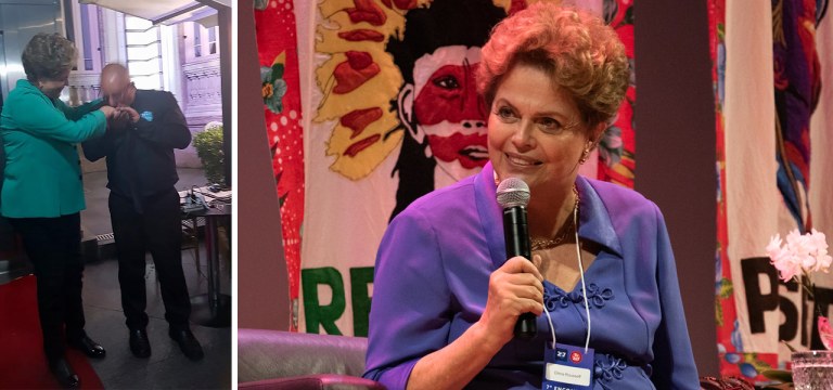 Ex-presidente Dilma Rousseff durante encontro do 247 em Niterói
