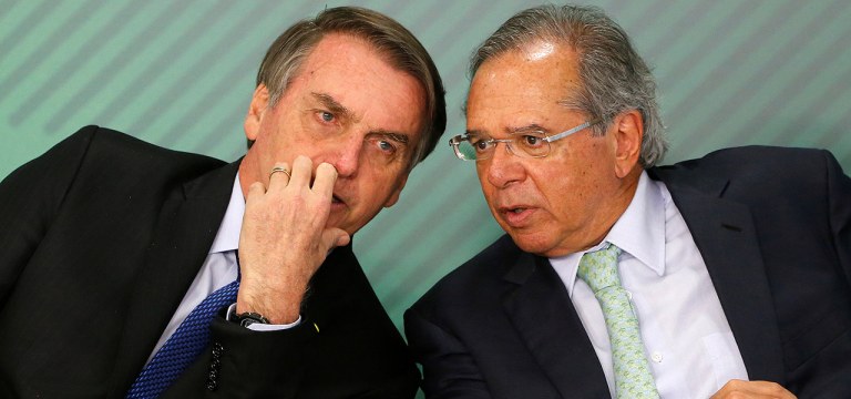 Jair Bolsonaro e ministro da Economia, Paulo Guedes