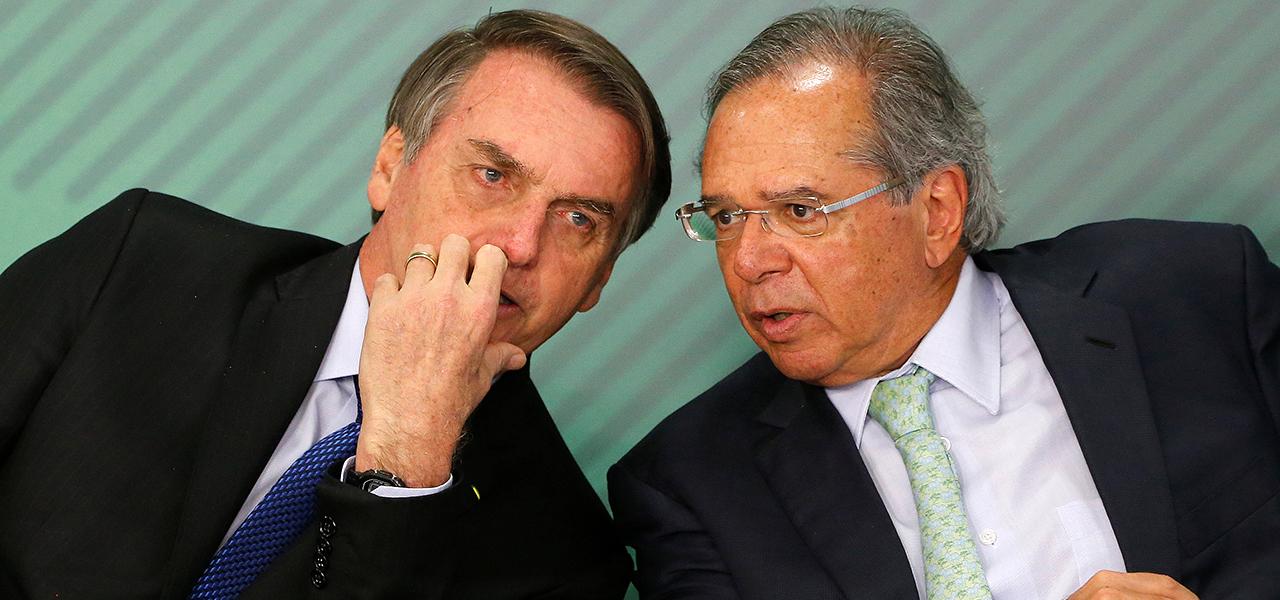Jair Bolsonaro e ministro da Economia, Paulo Guedes