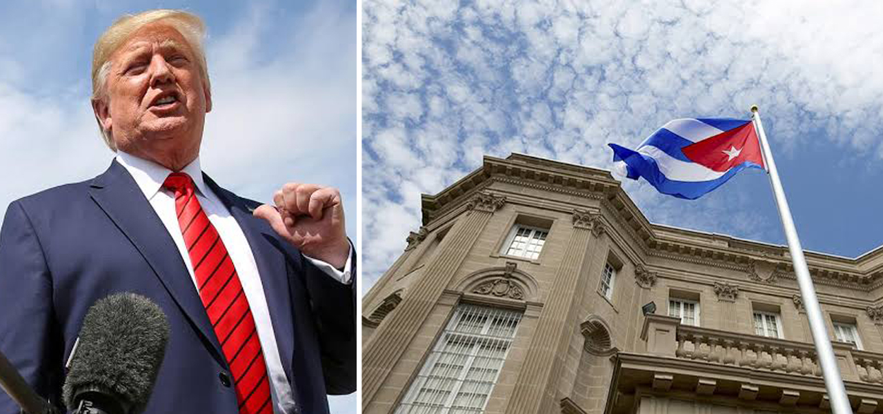 Donald Trump e a bandeira de Cuba
