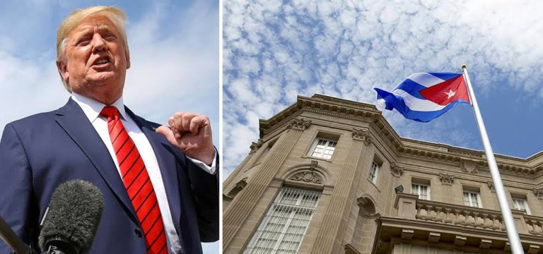Donald Trump e a bandeira de Cuba