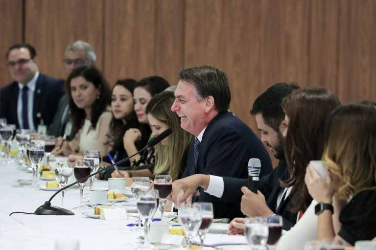 Jair Bolsonaro em café da manhã com jornalistas