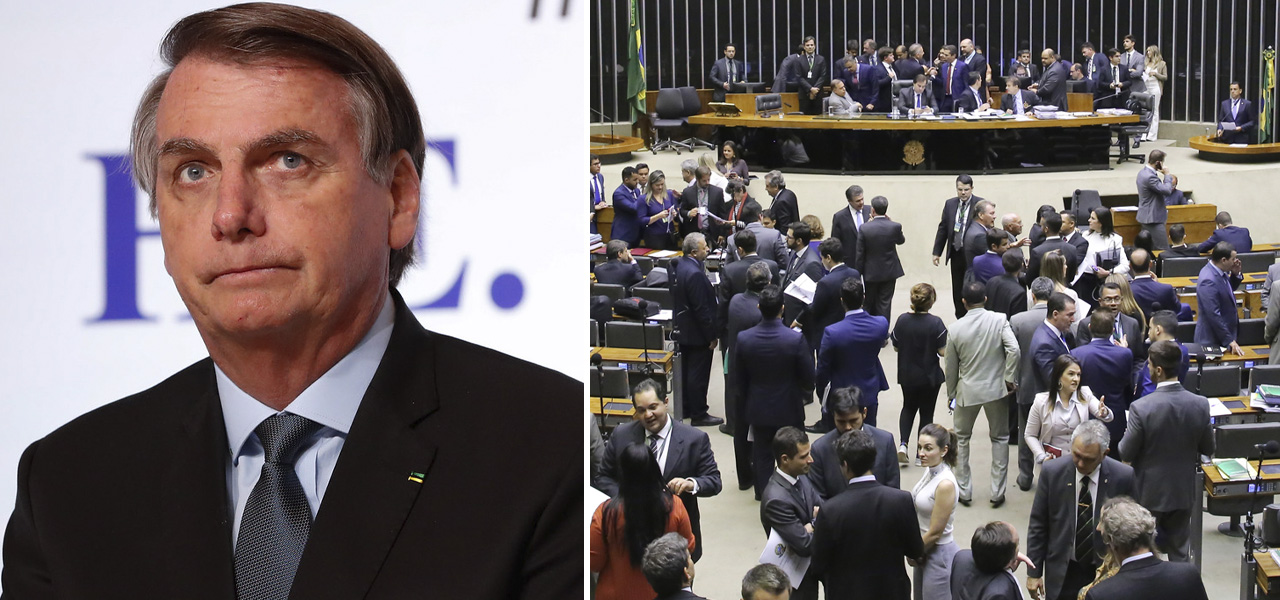 Jair Bolsonaro e plenário da Câmara dos Deputados