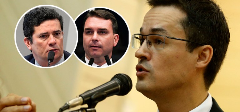 Sérgio Moro, Flávio Bolsonaro e Deltan Dallagnol