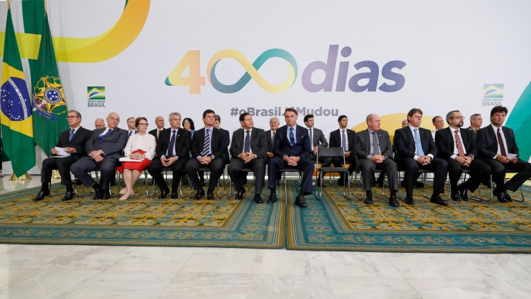 Bolsonaro em cerimônia de 400 dias de governo