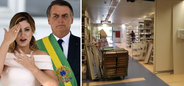 Bolsonaro desmonta biblioteca do Planalto.