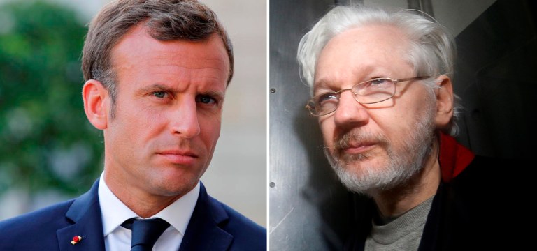 Emmanuel Macron e Julian Assange