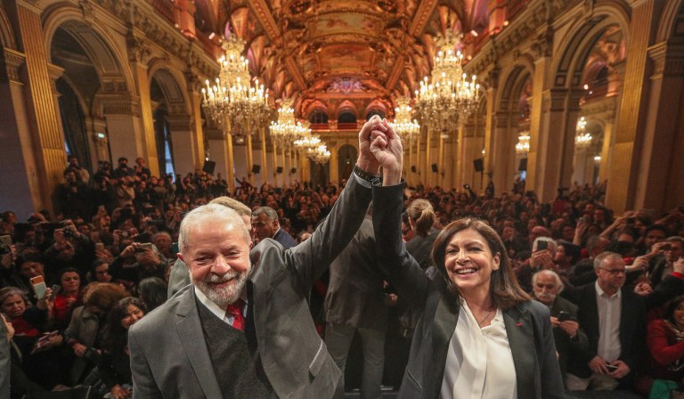 Lula e Anne Hidalgo em Paris
