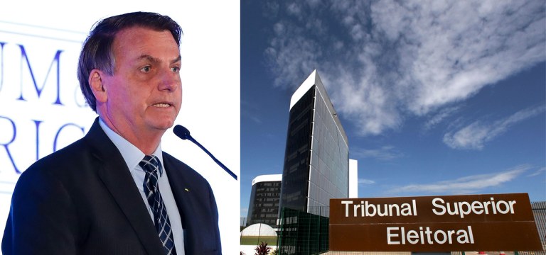 Jair Bolsonaro e fachada do Tribunal Superior Eleitoral