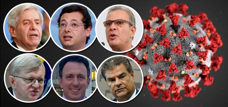 General Augusto Heleno, Fábio Wajngarten, Bento Albuquerque, Nestor Forster, Samy Liberman e Nelsinho Trad