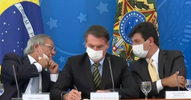 Paulo Guedes, Jair Bolsonaro e Luiz Henrique Mandetta