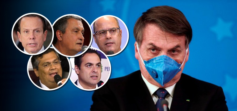João Doria, Rui Costa, Wilson Witzel, Flávio Dino, Paulo Câmara e Jair Bolsonaro