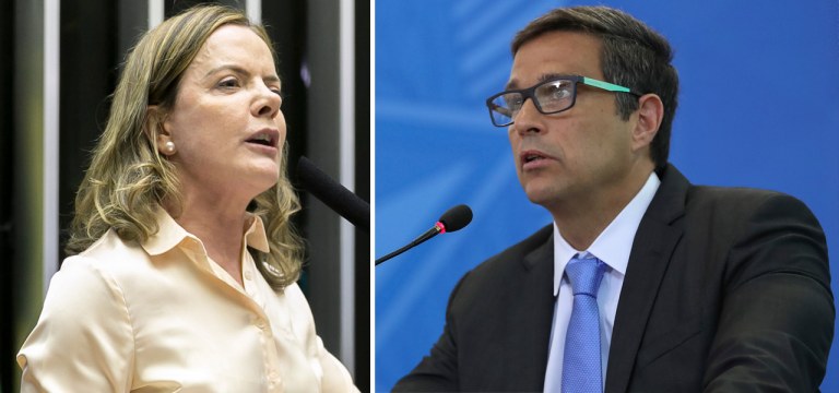 Gleisi Hoffmann e Roberto Campos Neto