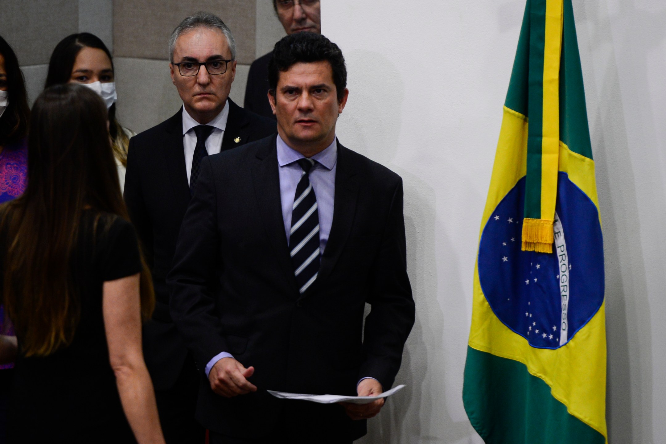 O ministro da Justiça e Segurança Pública, Sergio Moro, fala à imprensa