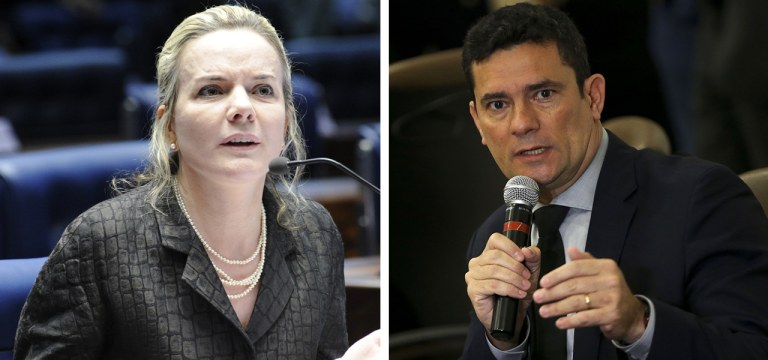 Gleisi Hoffmann e Sergio Moro
