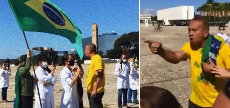 Em protesto, bolsonaristas atacam profissionais de saúde