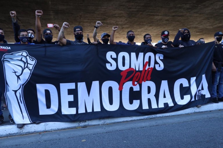 Somos pela democracia, protesto antifascista em São Paulo