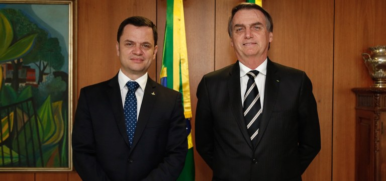 Jair Bolsonaro durante encontro com o Secretário de Segurança Pública do DF, Anderson Gustavo Torres