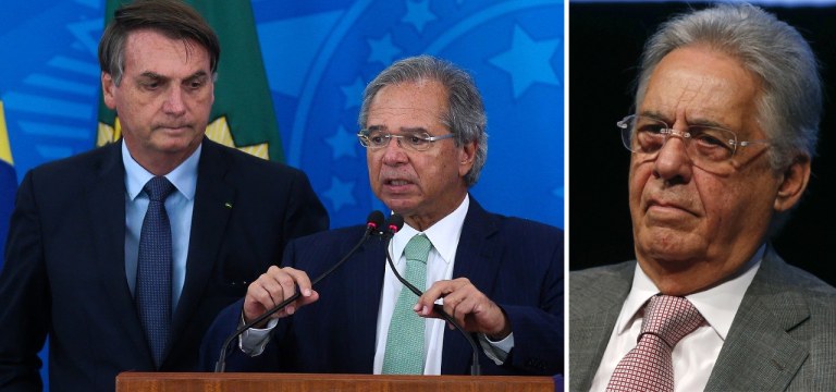 Jair Bolsonaro, Paulo Guedes e Fernando Henrique Cardoso