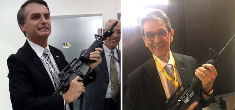Aliados Jair Bolsonaro e Roberto Jefferson armados