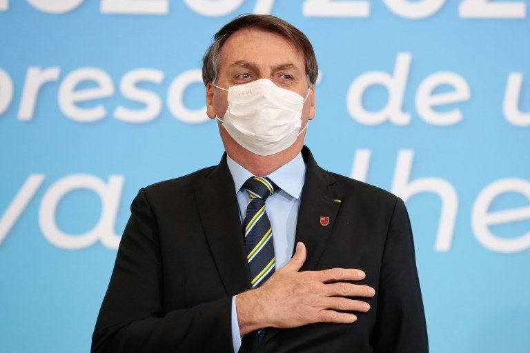 (Brasília - DF, 17/06/2020) Presidente da República, Jair Bolsonaro durante Cerimônia de Lançamento do Plano Safra 2020/2021.
Foto: Carolina Antunes/PR