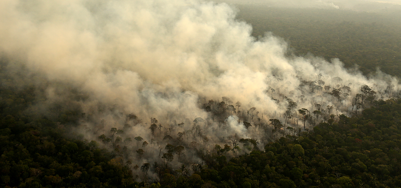Incêndio em área da floresta amazônica na região de Porto Velho (RO) 10/09/2019