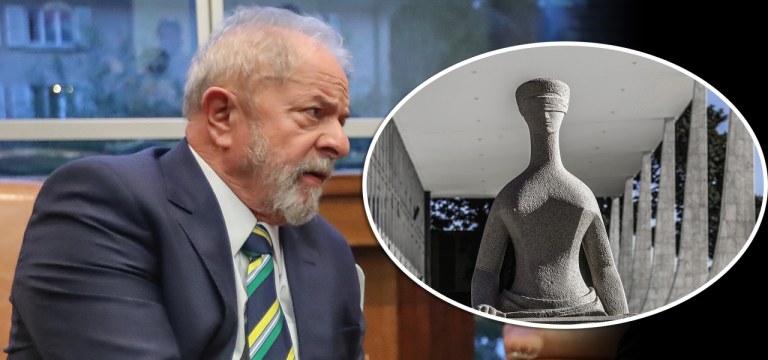 Lula e fachada do STF