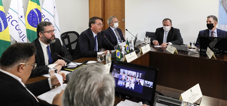 Ernesto Araújo, Jair Bolsonaro, Paulo Guedes e Eduardo Pazuello