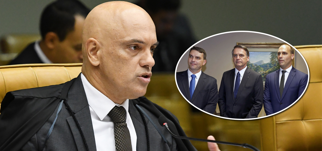Alexandre de Moraes, Flávio, Jair e Eduardo Bolsonaro