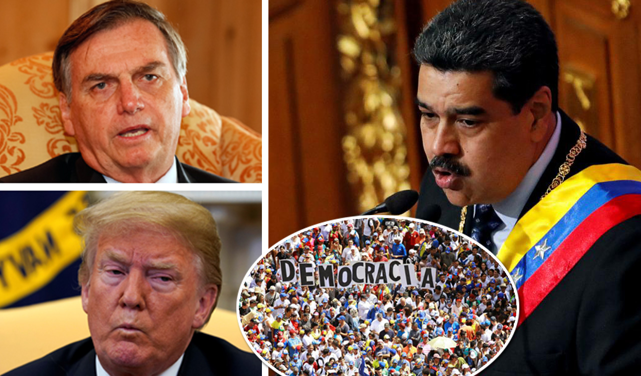 Jair Bolsonaro, Donald Trump e Nicolás Maduro