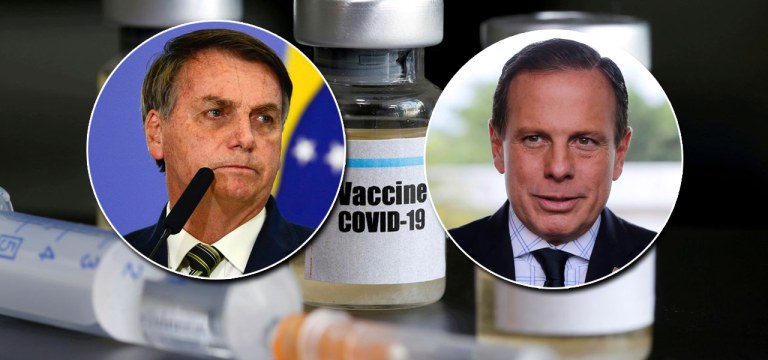 Vacina de Covid-19: Jair Bolsonaro e João Doria