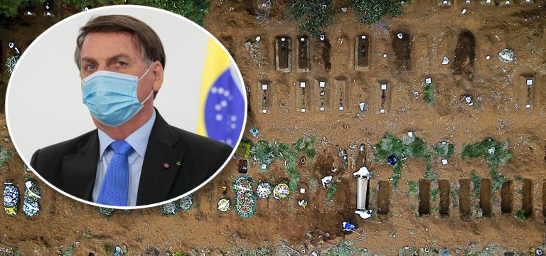 Jair Bolsonaro e cemitério Vila Formosa, em São Paulo.