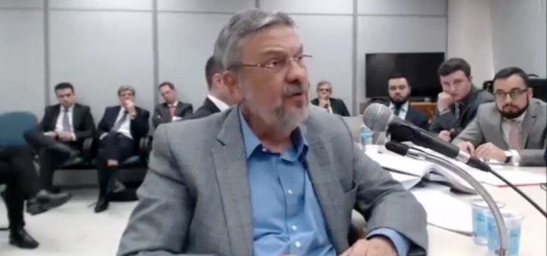 O ex-ministro Antonio Palocci em depoimento na Lava Jato.