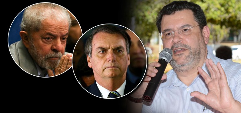 Lula, Jair Bolsonaro e Rui Costa Pimenta