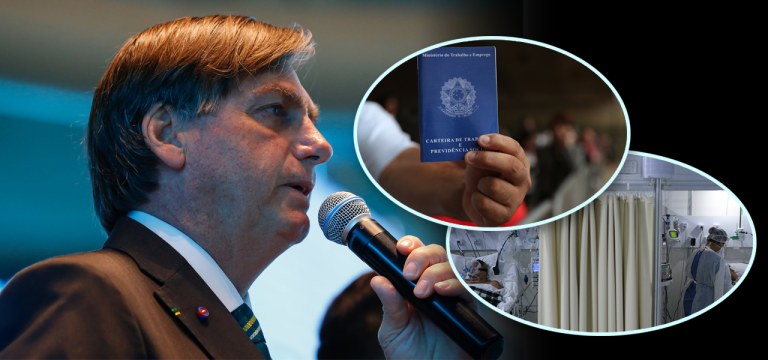 Jair Bolsonaro, carteira de trabalho e doentes por Covid-19