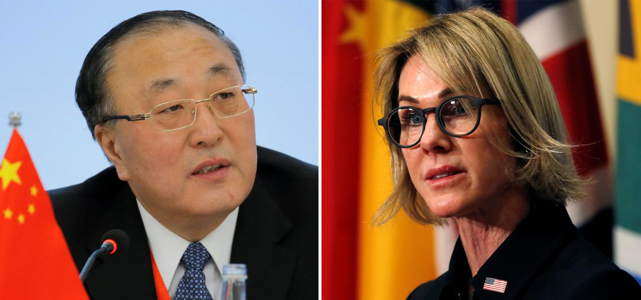Bandeiras dos Estados Unidos e da China
