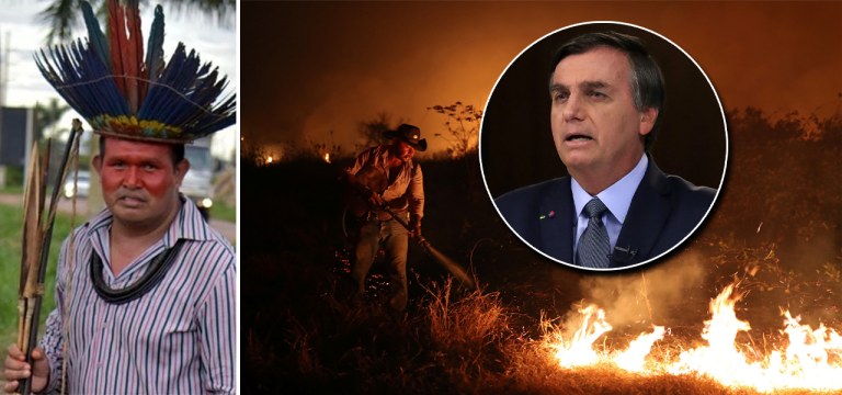 Elivar Karitiana e Jair Bolsonaro