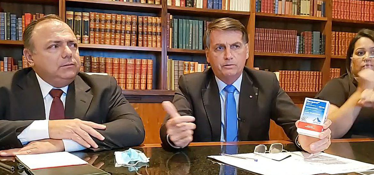 Eduardo Pazuello, Jair Bolsonaro e Hidroxiclorquina