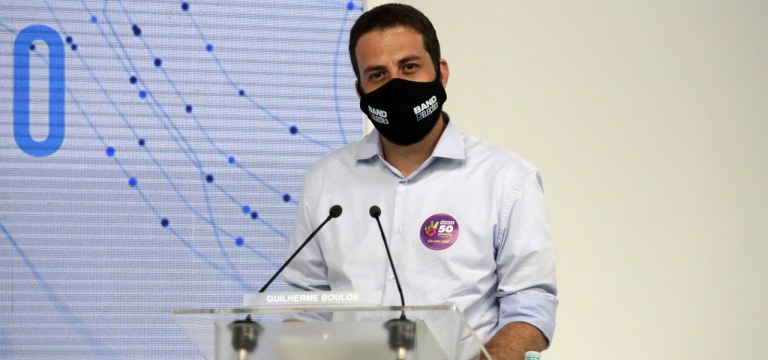 Guilherme Boulos no debate da Band
