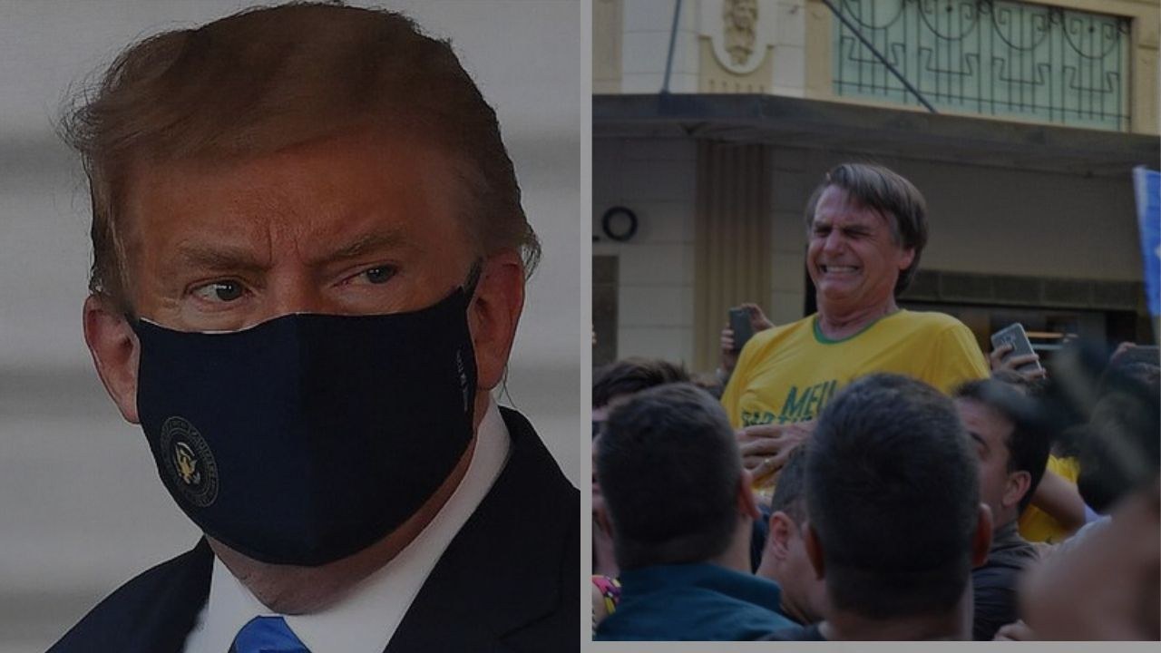 Trump com covid e facada de Bolsonaro