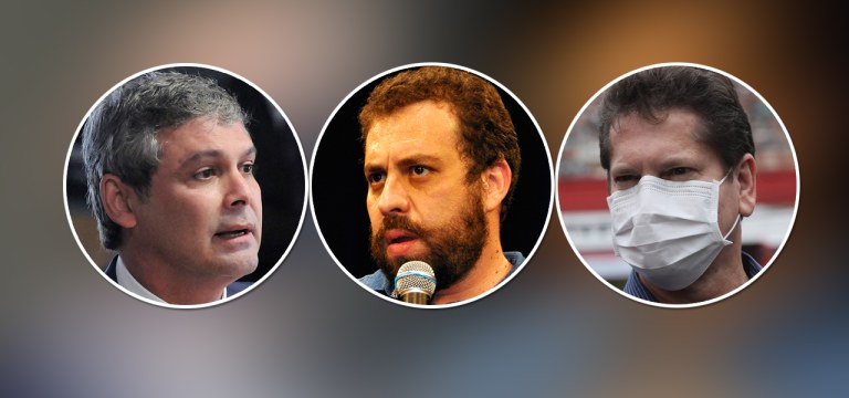 Lindbergh Farias, Guilherme Boulos e Jilmar Tatto