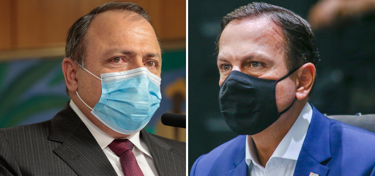 Eduardo Pazuello e João Doria