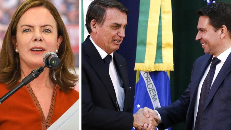 Gleisi Hoffmann, Jair Bolsonaro e Alexandre Ramagem