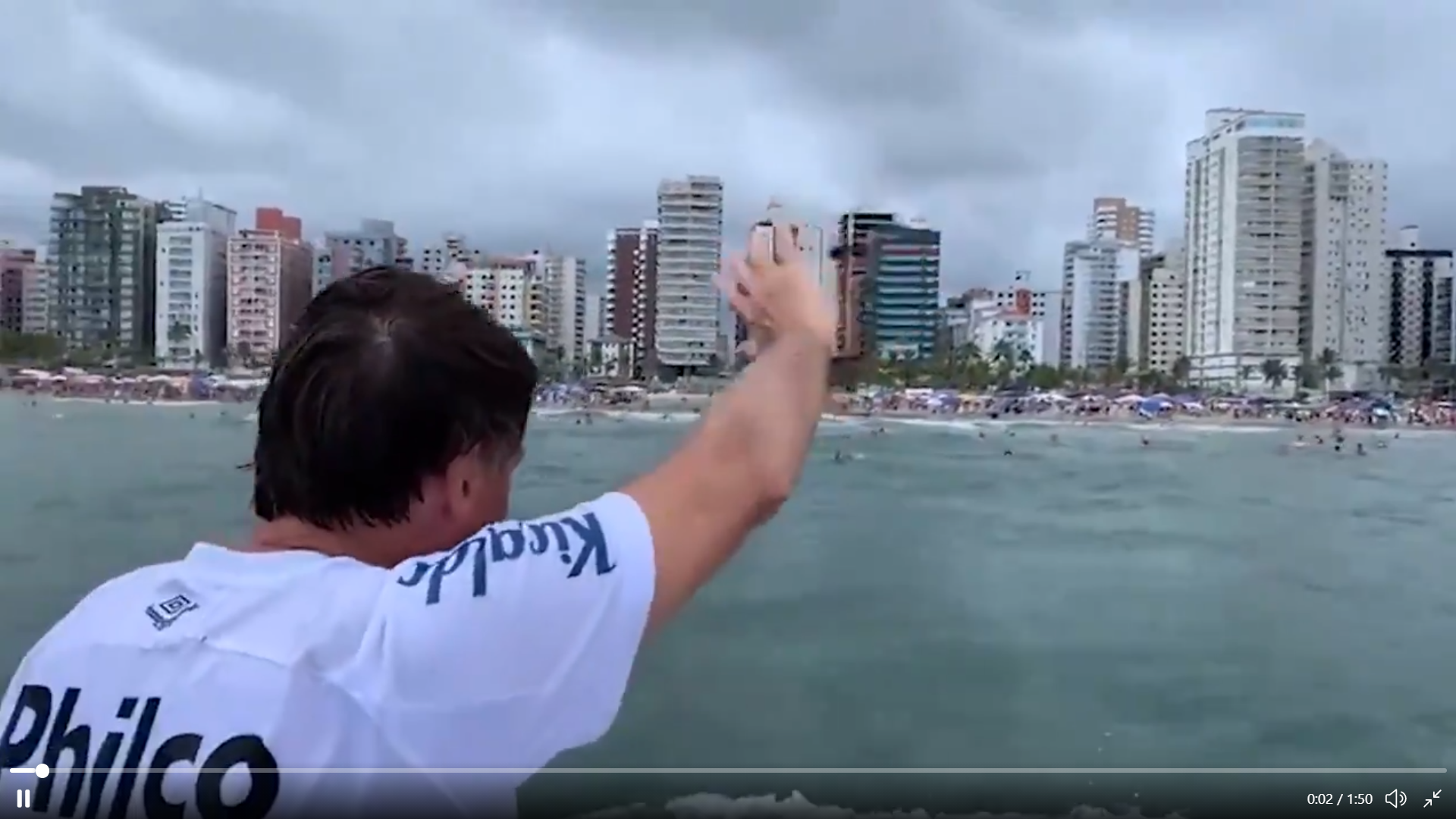 Bolsonaro na Praia Grande (SP)