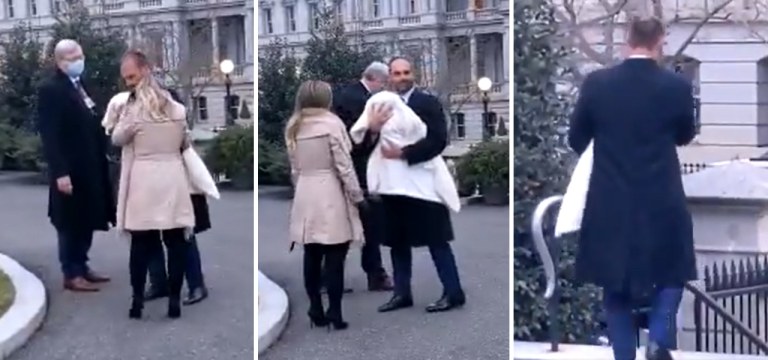 Eduardo Bolsonaro com esposa, filha e Nestor Foster