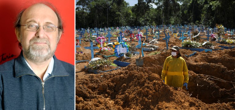 Miguel Nicolelis e cemitério em Manaus (AM) em meio à pandemia de coronavírus