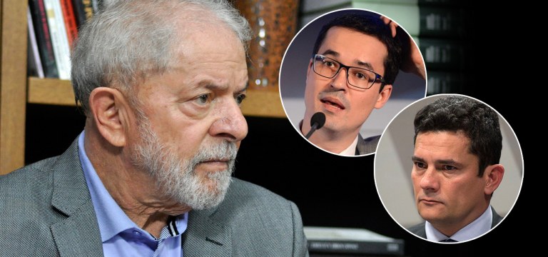 Ex-presidente Lula, Deltan Dallagnol e Sérgio Moro