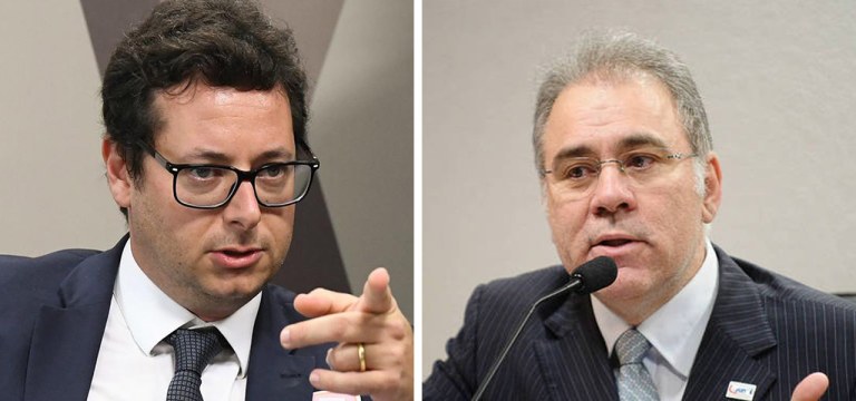 Ex-secretário de Comunicação Fábio Wajngarten e o ministro Marcelo Queiroga